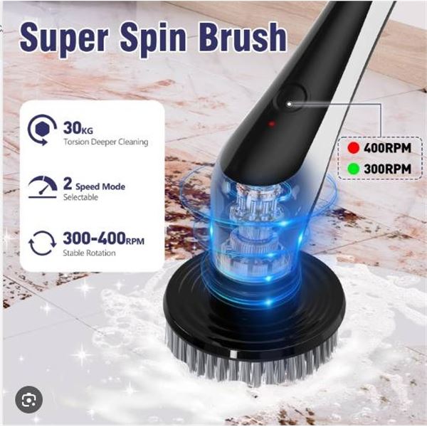 HOMTRONICS Electric Cleaning Brush With Extendable Handle