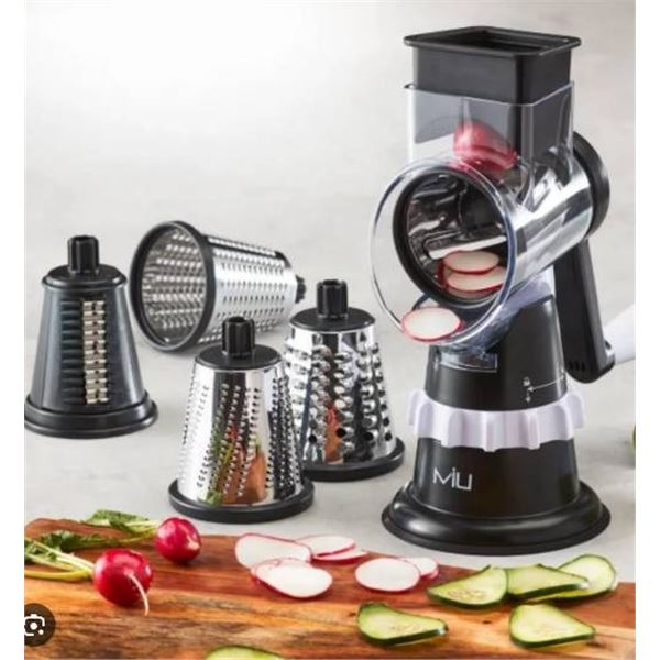 MIU Rotary Food Grater With 5 Interchangeable Drum Blades