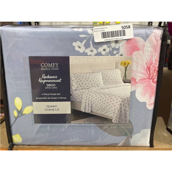 Comfy 3-Piece Queen Sheet Set With Floral Print
