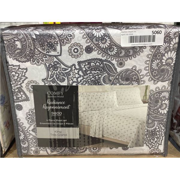 Comfy Home King Bed Ensemble with Paisley Print Design