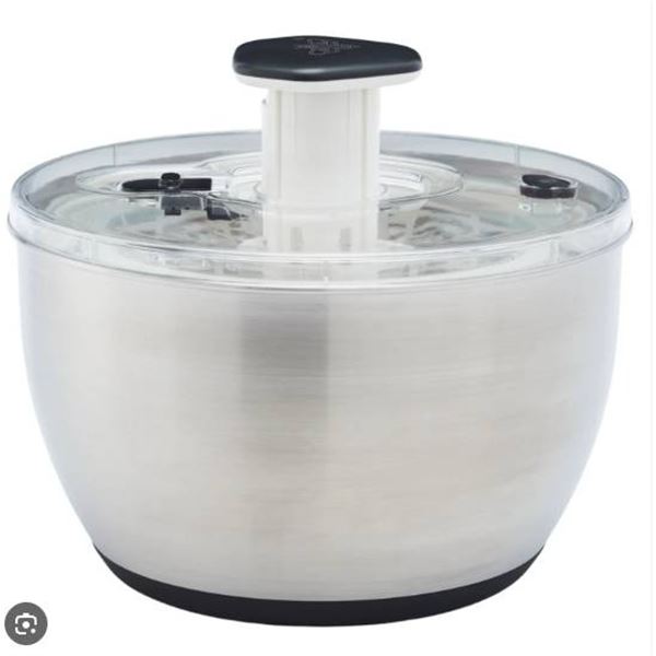 MIU Stainless-Steel Salad Spinner with Lid and Handle