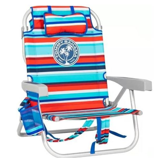 Tommy Bahama Backpack Beach Chair with Striped Design