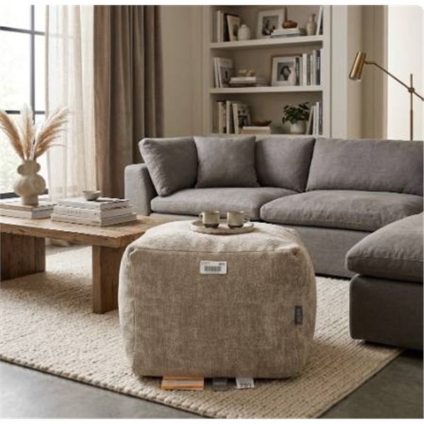 Couture Oversized Pouf Ottoman, Item 1942246, 19.5 x 19.5 x 13.5 inches