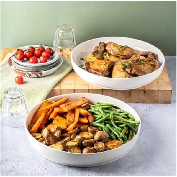 Trudeau 2 Nesting Serving Bowls - White