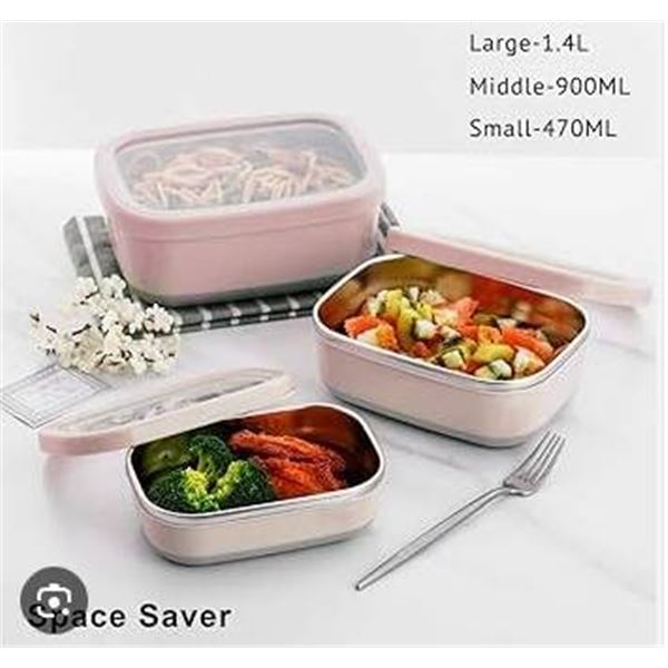 Three Jiffe House Stainless Steel Food Containers With Lids