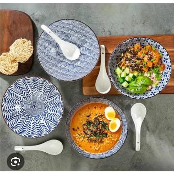 4 Bowls With Spoons, Item No. 1942121, 1479 mL Capacity