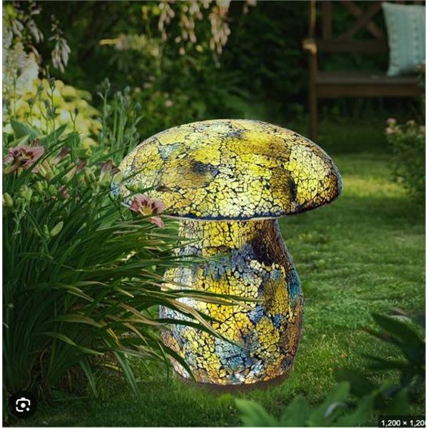 Aurora Solar Mosaic Mushroom Light Model 5142