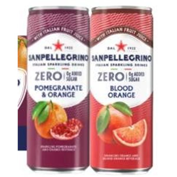 Sanpellegrino Sparkling Beverages Assortment, 24 x 330 mL Cans