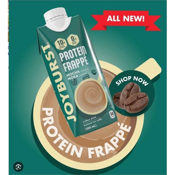 Joyburst Frappe Mocha Protein Drink, 15 Pack, 10g Protein Per Serving