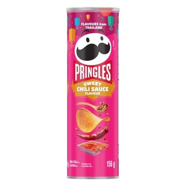 Pringles Sweet Chili Sauce Chips, 14 Cans x 156g, 131g Net Weight Per Can