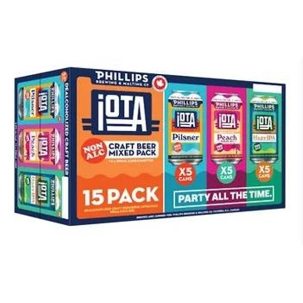 IOTA Non-Alcoholic Craft Beer Mixed Pack with 15 Cans