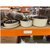 Image 2 : Ceramic Coated Cookware with Gold-Tone Handles and Glass Lids