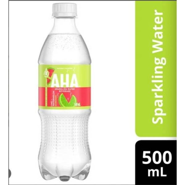 Pack of 24 AHA Lime Water Beverages, 500mL Each