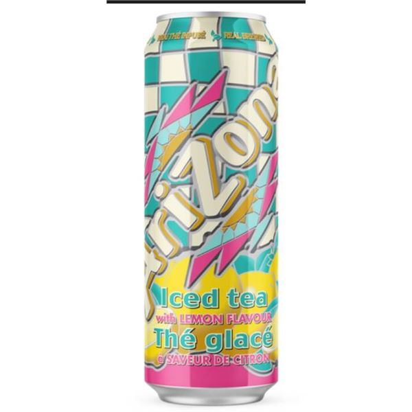 Case of 20 Arizona Iced Tea with Lemon Flavor, 680 mL Cans