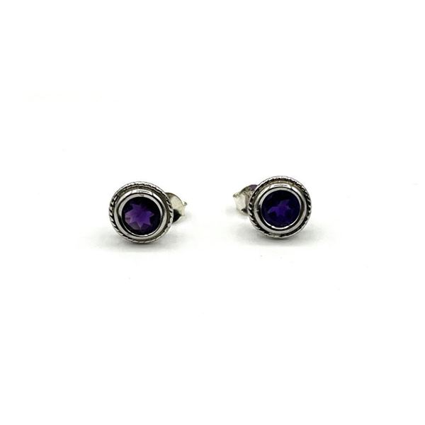Sterling Silver Natural Amethyst (1.60ct) Stud Earrings, W/A $420.00. Amethyst is the birthstone for