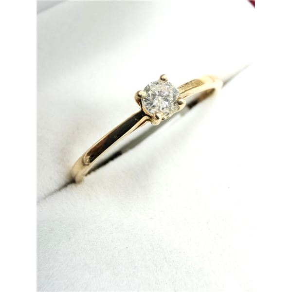 14KT Yellow Gold Natural Diamond (0.10ct) Ring, Size 6.25, W/A $2000.00. Diamond is the birthstone f