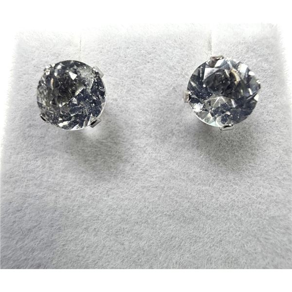 14KT White Gold Natural Aquamarine (0.78ct) Stud Earrings, W/A $450.00. Aquamarine is the birthstone