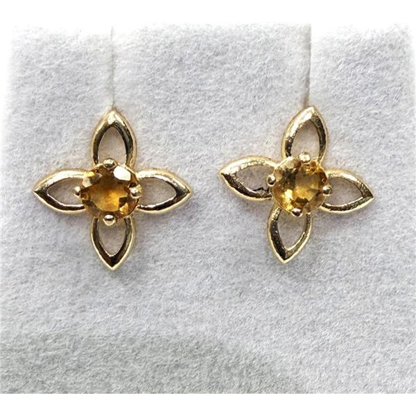 14KT Yellow Gold Natural Citrine (0.67ct) Earrings, W/A $1100.00. Citrine is the birthstone for Nove