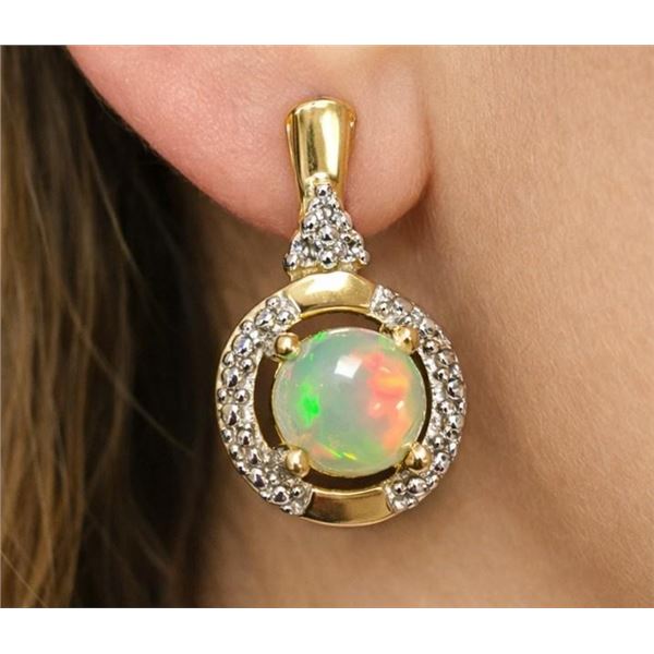 $160, SILVER(2.25g),  NATURAL OPAL  (APP 1ct) EARRING, retail value $160
