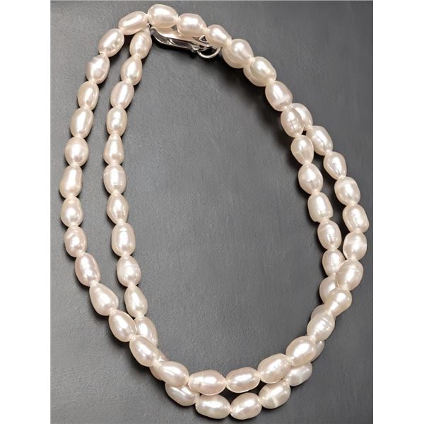 $240, SILVER FRESH WATER PEARL NECKLACE 16", retail value $240