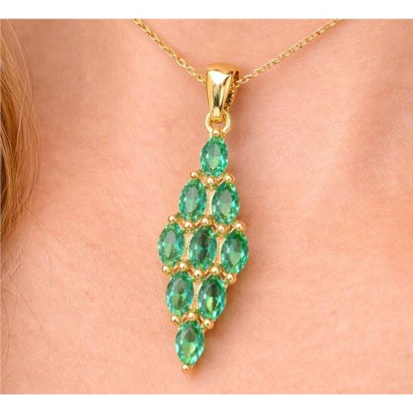 $120, SILVER(1.4g),  CREATED EMERALD (2.15ct) PENDANT, retail value $120