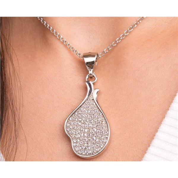 $80, SILVER(2.46g),  CZ PENDANT, retail value $80
