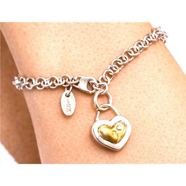 $80, SILVER(3.72g),  GENUINE DIAMOND (0.01ct) BRACELET 6", retail value $80