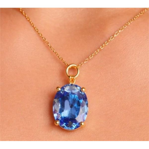 $70, SILVER CREATED TANZANITE (1.15ct) PENDANT, retail value $70
