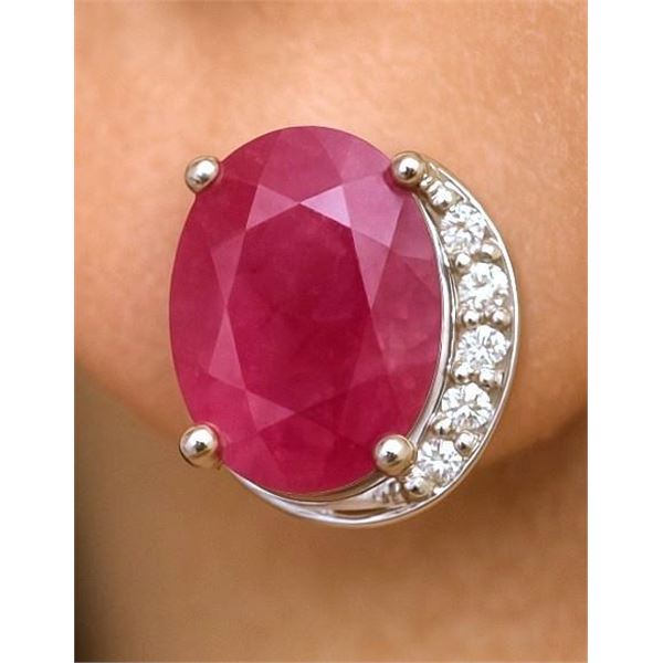 $200, SILVER(2.9g),  GENUINE RUBY (2ct) EARRING, retail value $200