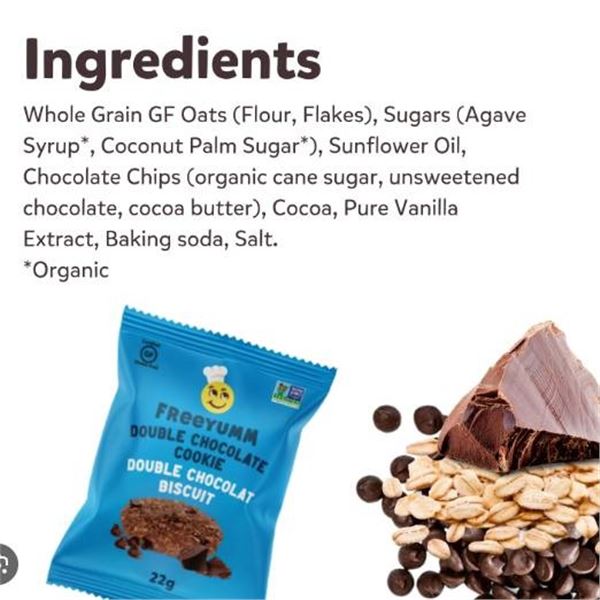 Freeyumm Double Chocolate Biscuits, 6x154g
