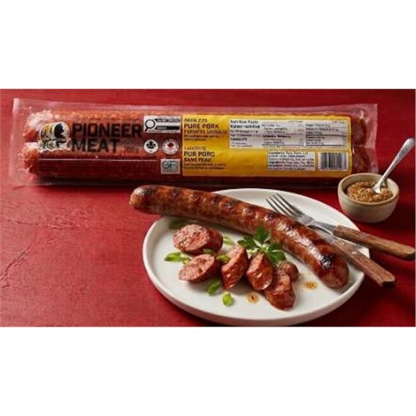 Pioneer Meat 2x700g Skinless Pure Pork Farmers Sausage