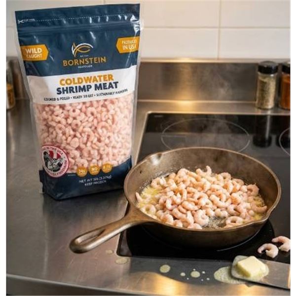 Bornstein Seafoods Coldwater Shrimp Meat 5 lb Cooked and Peeled
