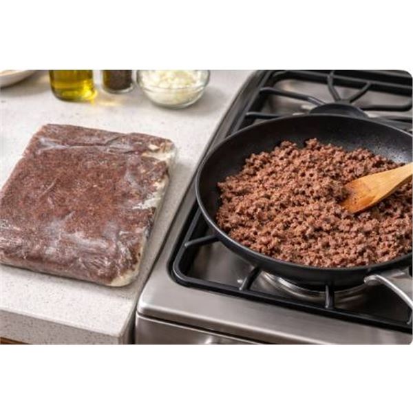 Frozen Vacuum-Sealed Block Of Ground Beef Aprox 8 Lbs
