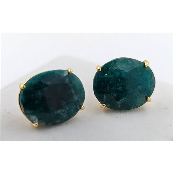 5.2 ct Certified Silver Emerald gemstone Earrings ($9,590 Appraisal)