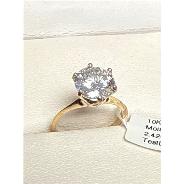 10K Gold Ring With 2.42CT Moissanite Center Stone
