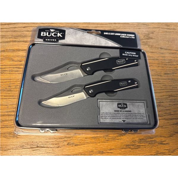 Buck Knives 345 & 341 Nighthawk Stainless Steel Knife Set