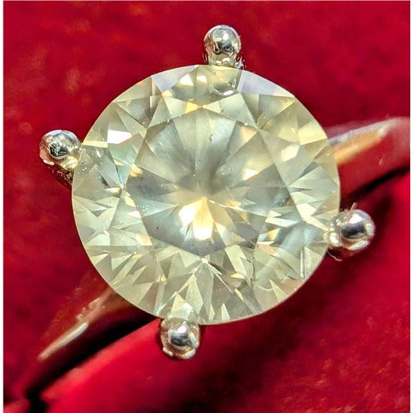 $6250 Appraised - 14K White Gold Round Brilliant Solitaire 1.3 carat Diamond Ring - digital appraisa