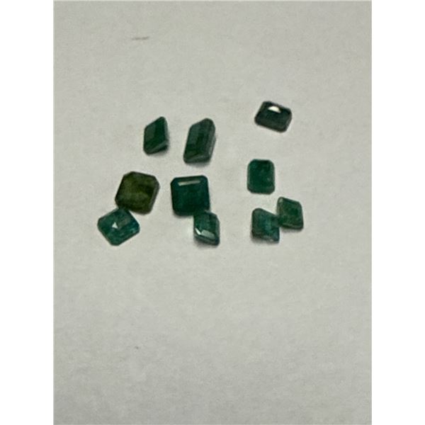 10 Green Emerald Cut Gemstones 10.11 Carat - APPRAISED $8000