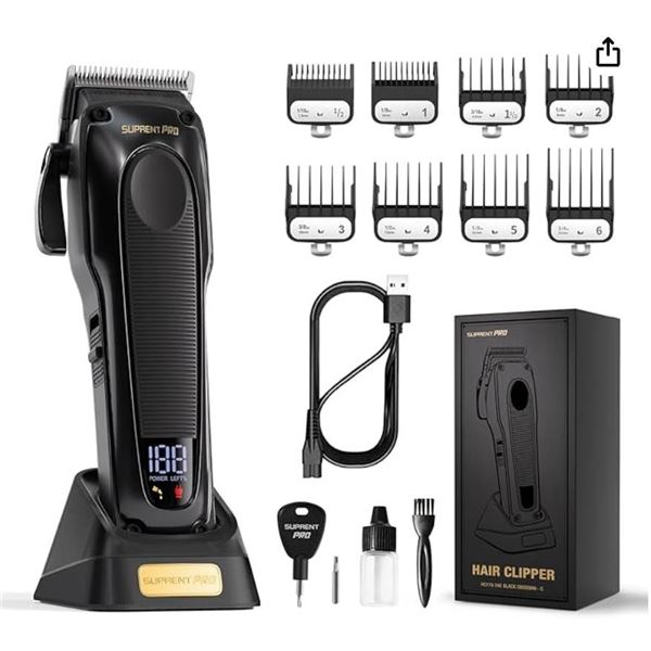 SUPRENT PRO Professional Hair Clippers for Men - High Torque Brushless Motor & Detachable Blade - Co