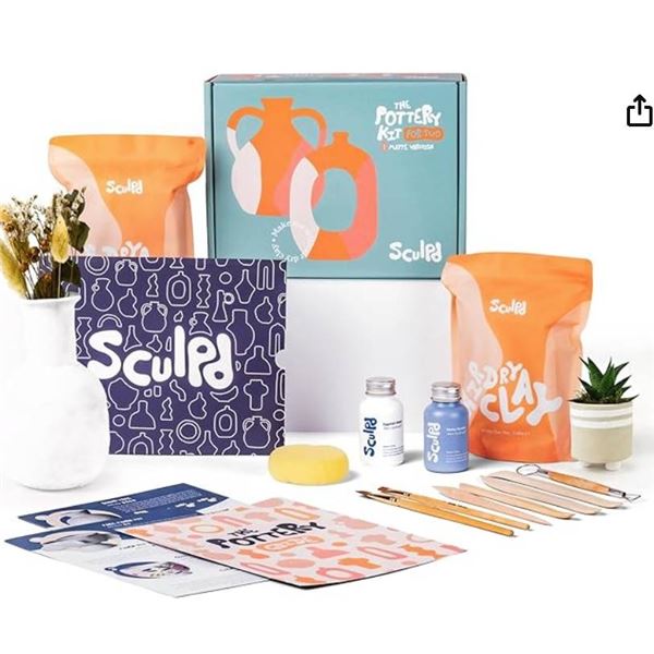 Sculpd - The Original Pottery Kit - Complete Air Dry Clay Kit for Adults includes Sculpting Tools, V