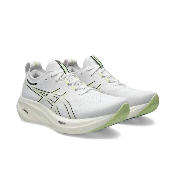 ASICS Menâ€™s GEL-NIMBUS 26 Running Shoes, Size 10.5, White/Yellow
