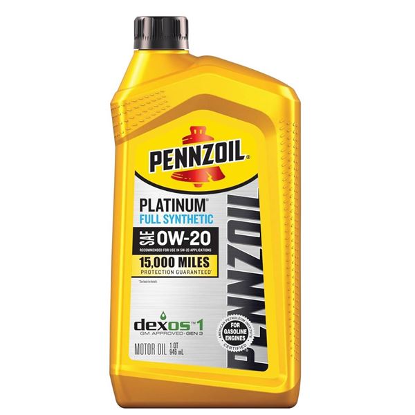 Lot of 3 - Pennzoil Platinum Full Synthetic Motor Oil 5W-20, 946 mL