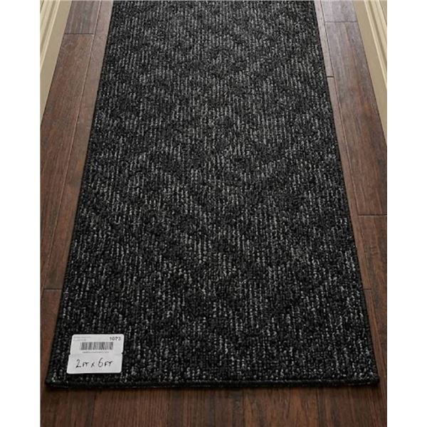 2ft x 6ft Black Textured Floor Runner
