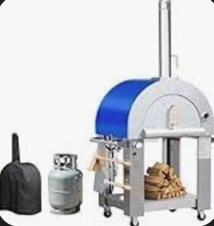 MB Chef Eminent-NG-BL Dual Fuel Natural Gas and Wood Pizza Oven
