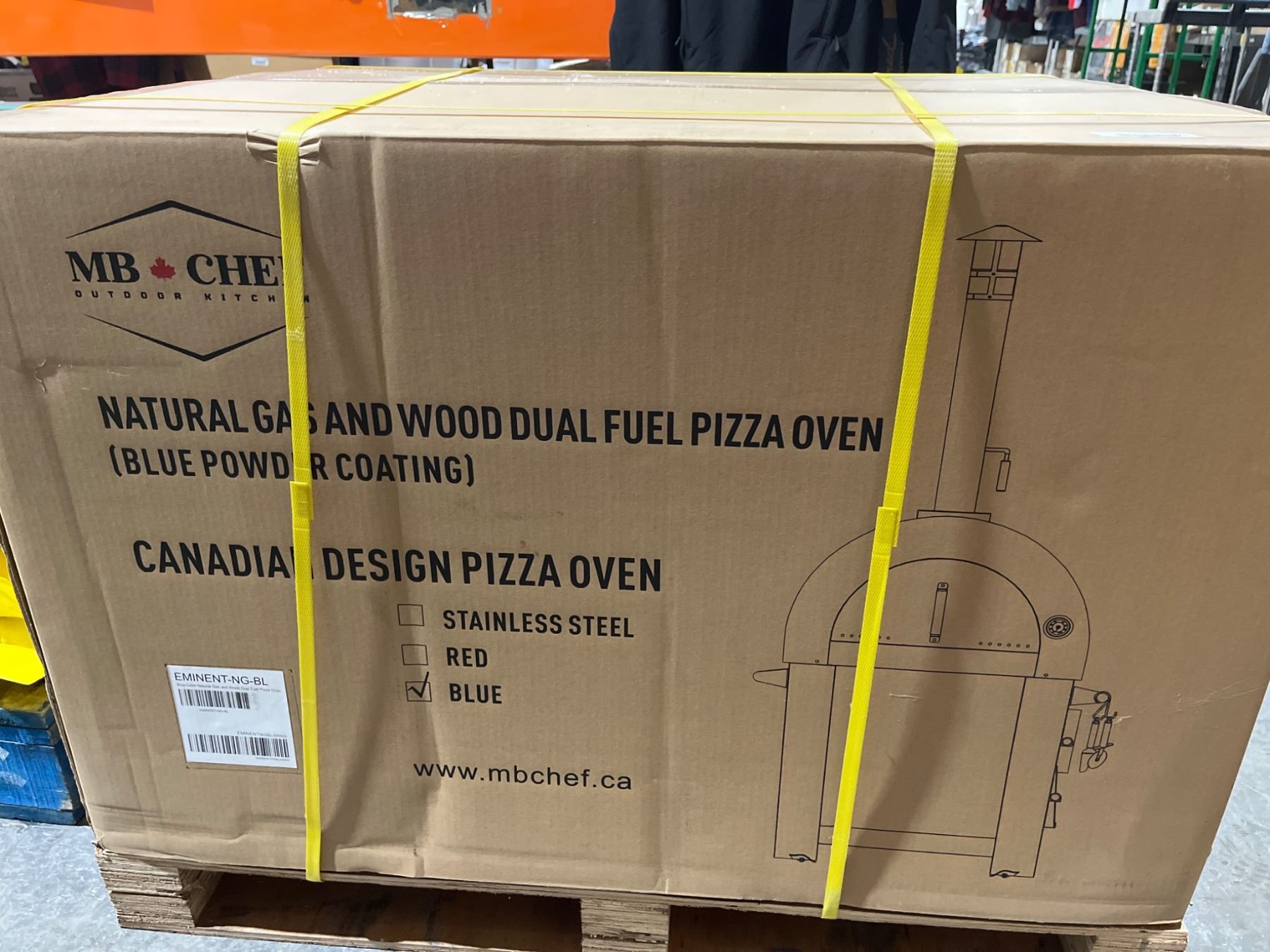 MB Chef Eminent-NG-BL Dual Fuel Natural Gas and Wood Pizza Oven