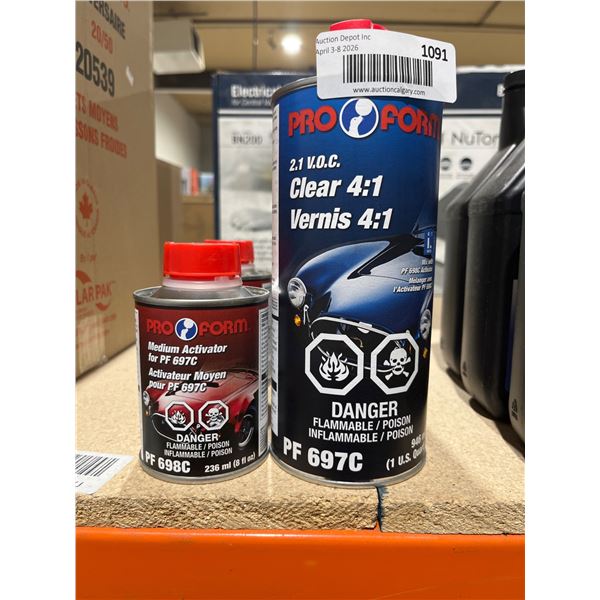 ProForm PF 697C Clear 4:1 and PF 698C Medium Activator Automotive Coating Set