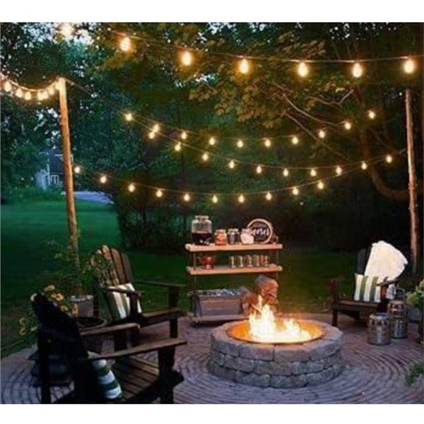 Outdoor String Light Set, Black, 24 Bulb Plus Extras