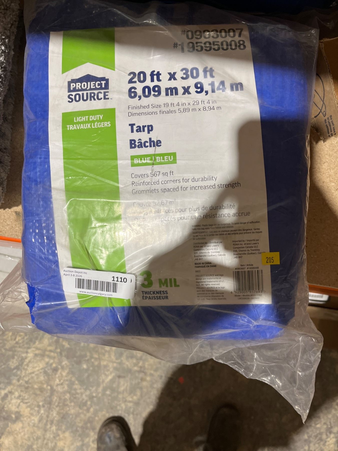 Project Source 20 Ft X 30 Ft Blue Tarp 3 Mil