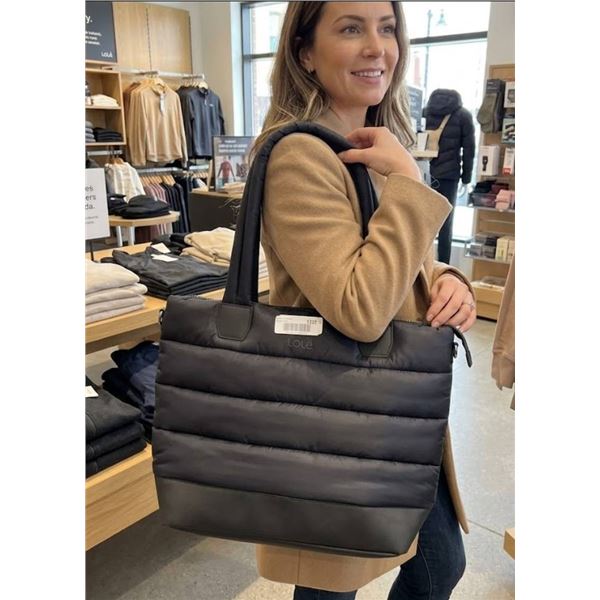 Lole Black Quilted Puffer Tote