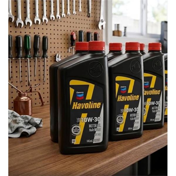 Chevron Havoline 10W-30 Motor Oil, Pack of 6, 946mL Each